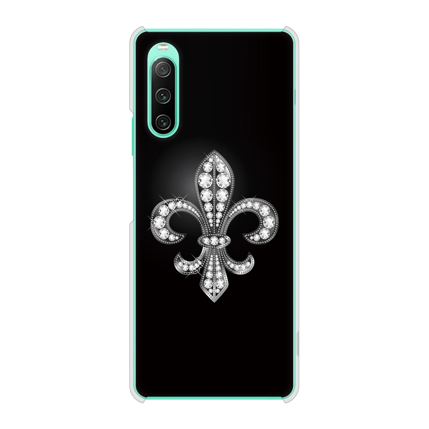 Xperia 10 IV SO-52C docomo 高画質仕上げ 背面印刷 ハードケース 【042 ラインストーン風の印刷ゴージャスユリ】