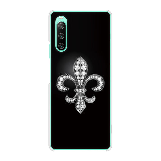 Xperia 10 IV SO-52C docomo 高画質仕上げ 背面印刷 ハードケース 【042 ラインストーン風の印刷ゴージャスユリ】