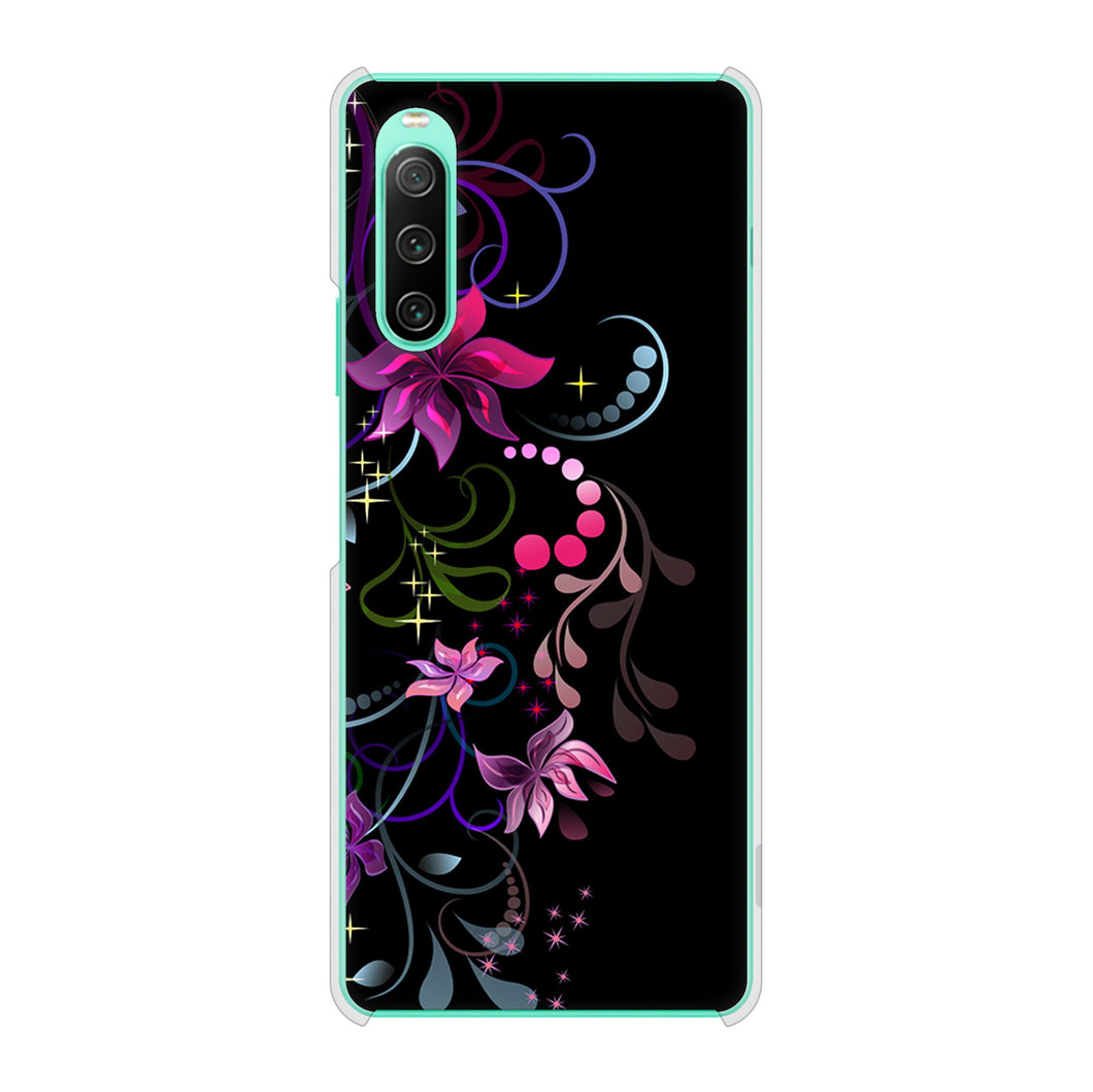 Xperia 10 IV SO-52C docomo 高画質仕上げ 背面印刷 ハードケース 【263 闇に浮かぶ華】