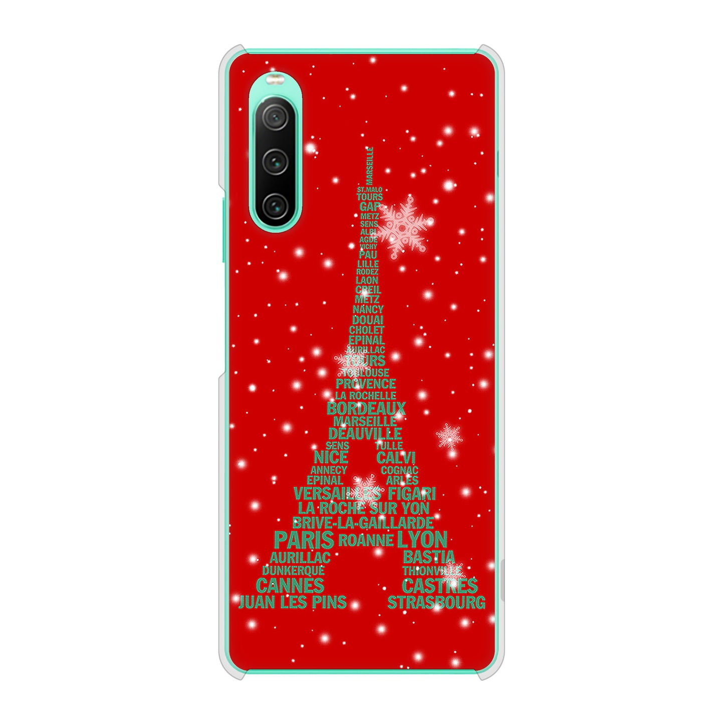 Xperia 10 IV SO-52C docomo 高画質仕上げ 背面印刷 ハードケース 【527 エッフェル塔red-gr】