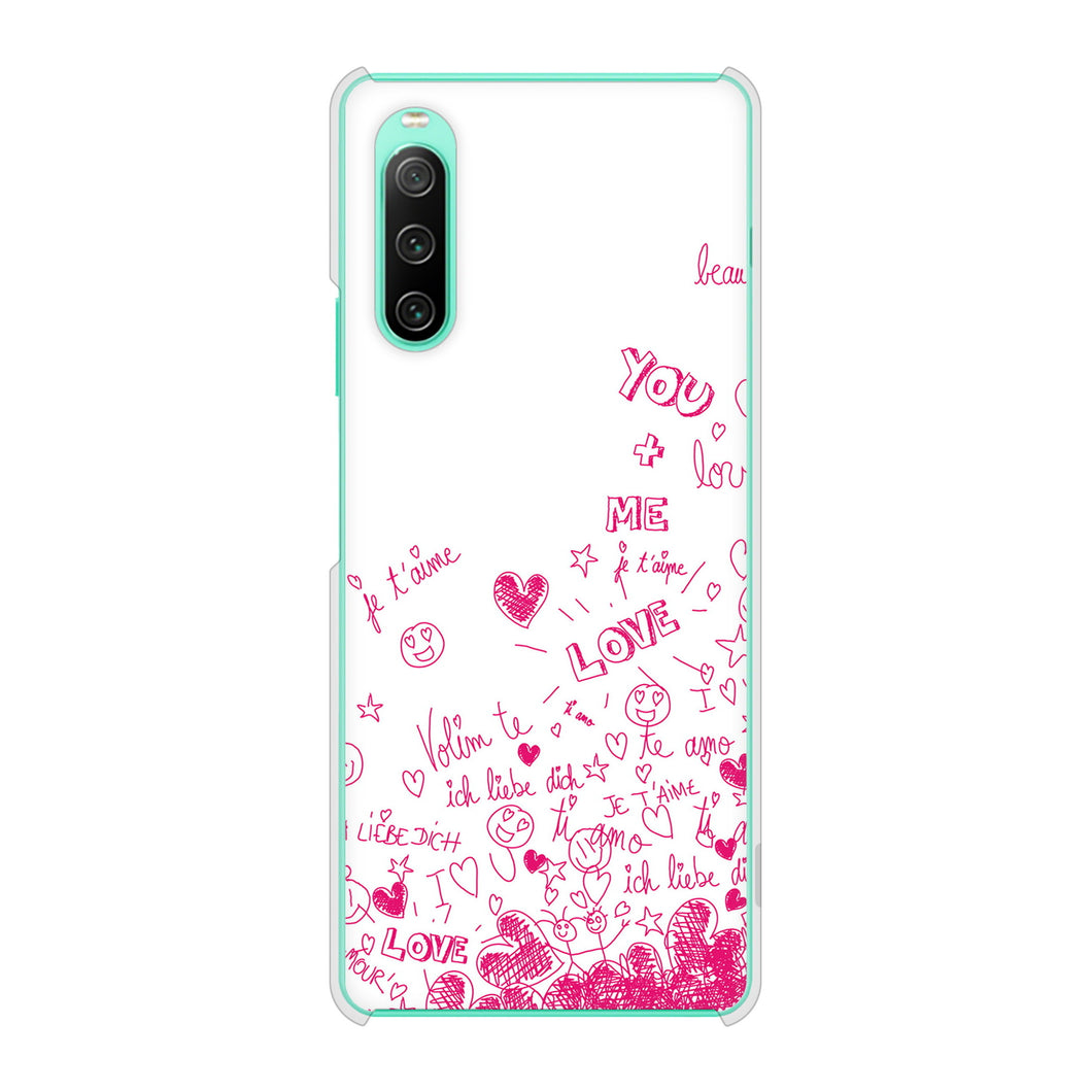 Xperia 10 IV SO-52C docomo 高画質仕上げ 背面印刷 ハードケース プリティハート