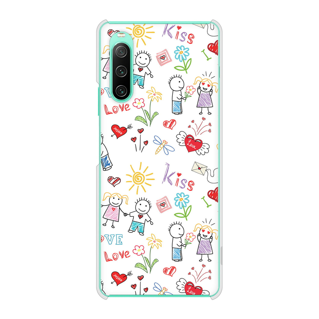 Xperia 10 IV SO-52C docomo 高画質仕上げ 背面印刷 ハードケース カップル＆ファミリー