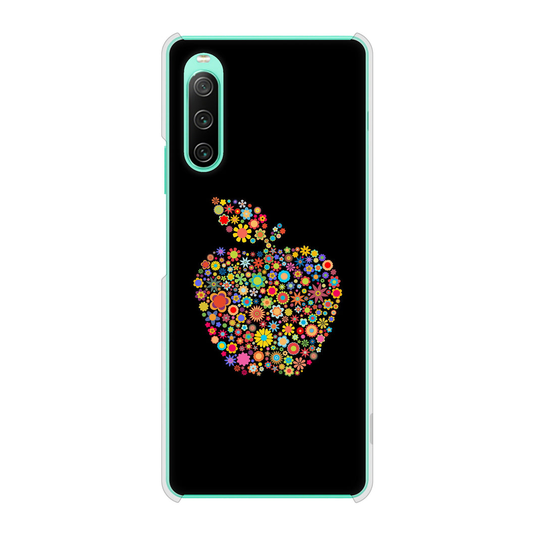 Xperia 10 IV SO-52C docomo 高画質仕上げ 背面印刷 ハードケース 【1195 カラフルアップル】