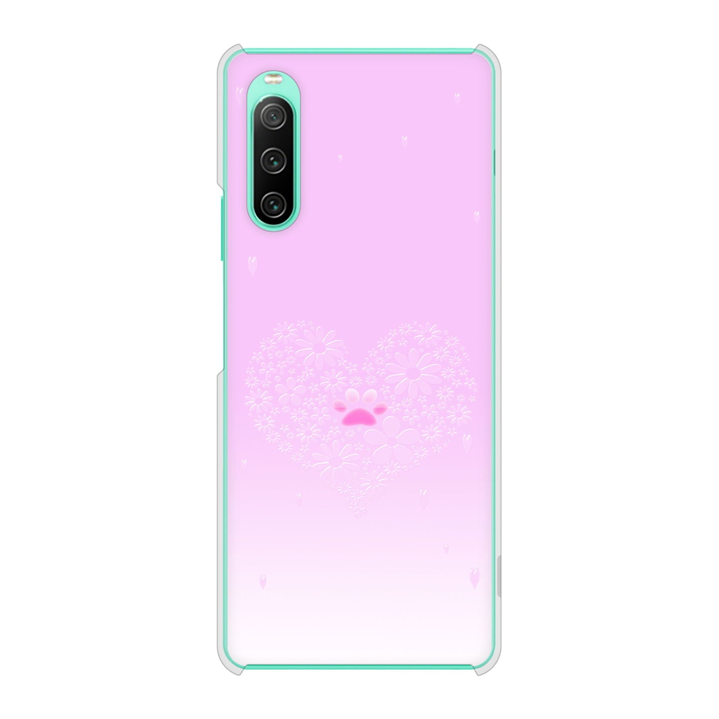 Xperia 10 IV SO-52C docomo 高画質仕上げ 背面印刷 ハードケース ハートと肉球