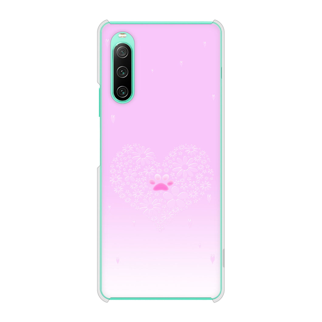 Xperia 10 IV SO-52C docomo 高画質仕上げ 背面印刷 ハードケース ハートと肉球
