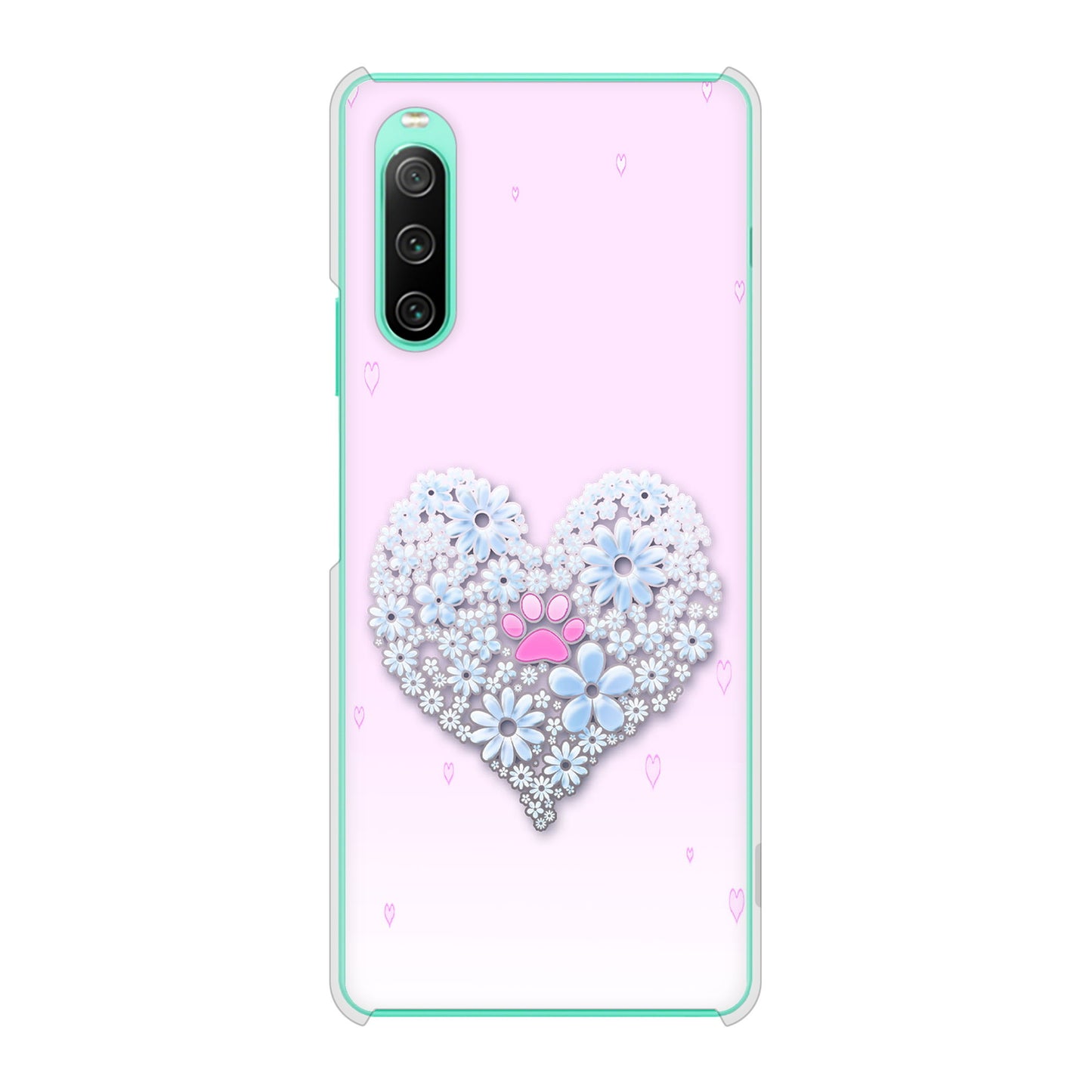 Xperia 10 IV SO-52C docomo 高画質仕上げ 背面印刷 ハードケース ハートと肉球