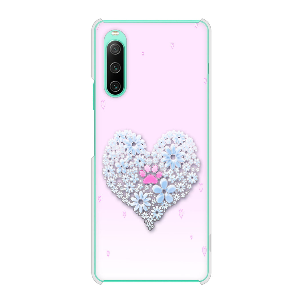 Xperia 10 IV SO-52C docomo 高画質仕上げ 背面印刷 ハードケース ハートと肉球