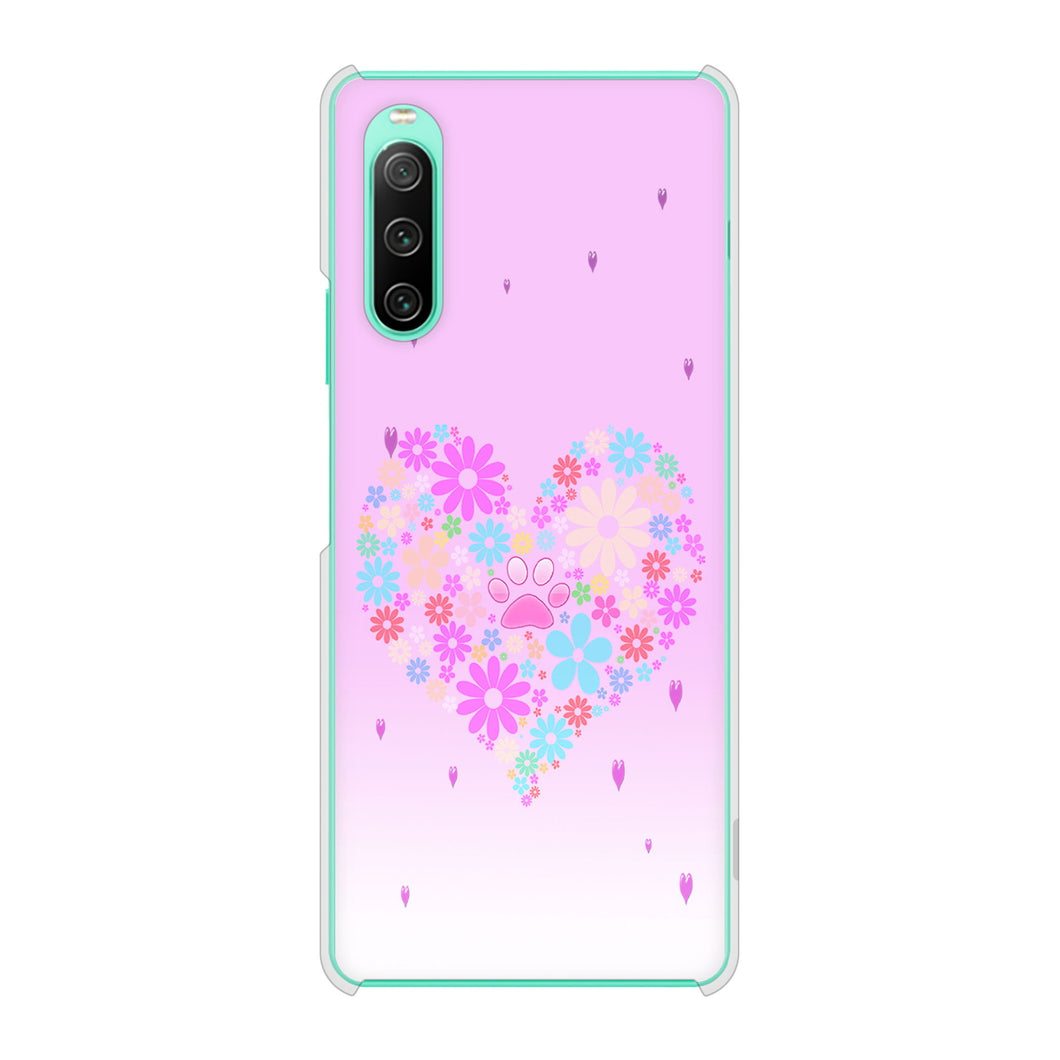 Xperia 10 IV SO-52C docomo 高画質仕上げ 背面印刷 ハードケース ハートと肉球