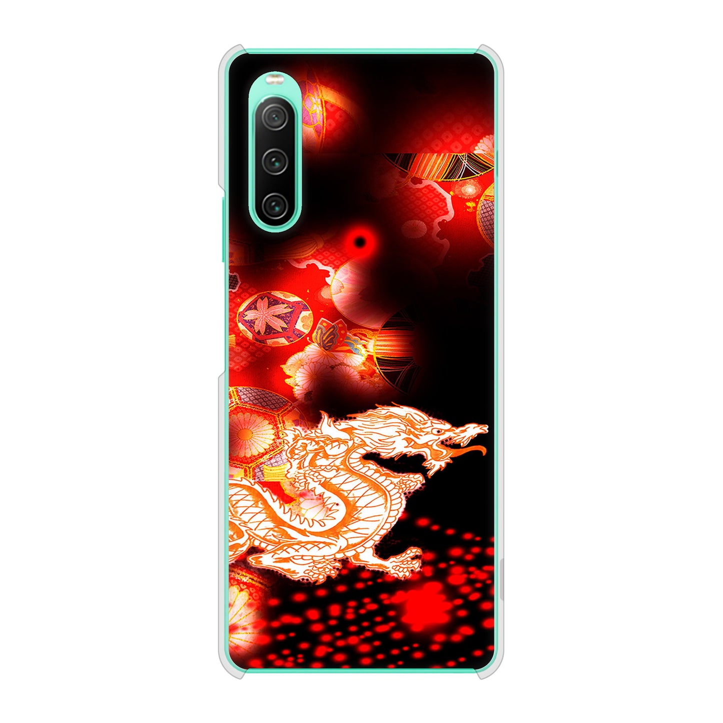 Xperia 10 IV SO-52C docomo 高画質仕上げ 背面印刷 ハードケース 赤竜