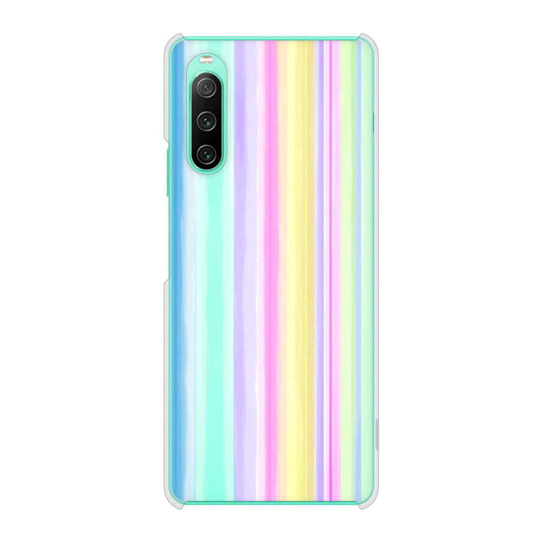 Xperia 10 IV SO-52C docomo 高画質仕上げ 背面印刷 ハードケース レインボー