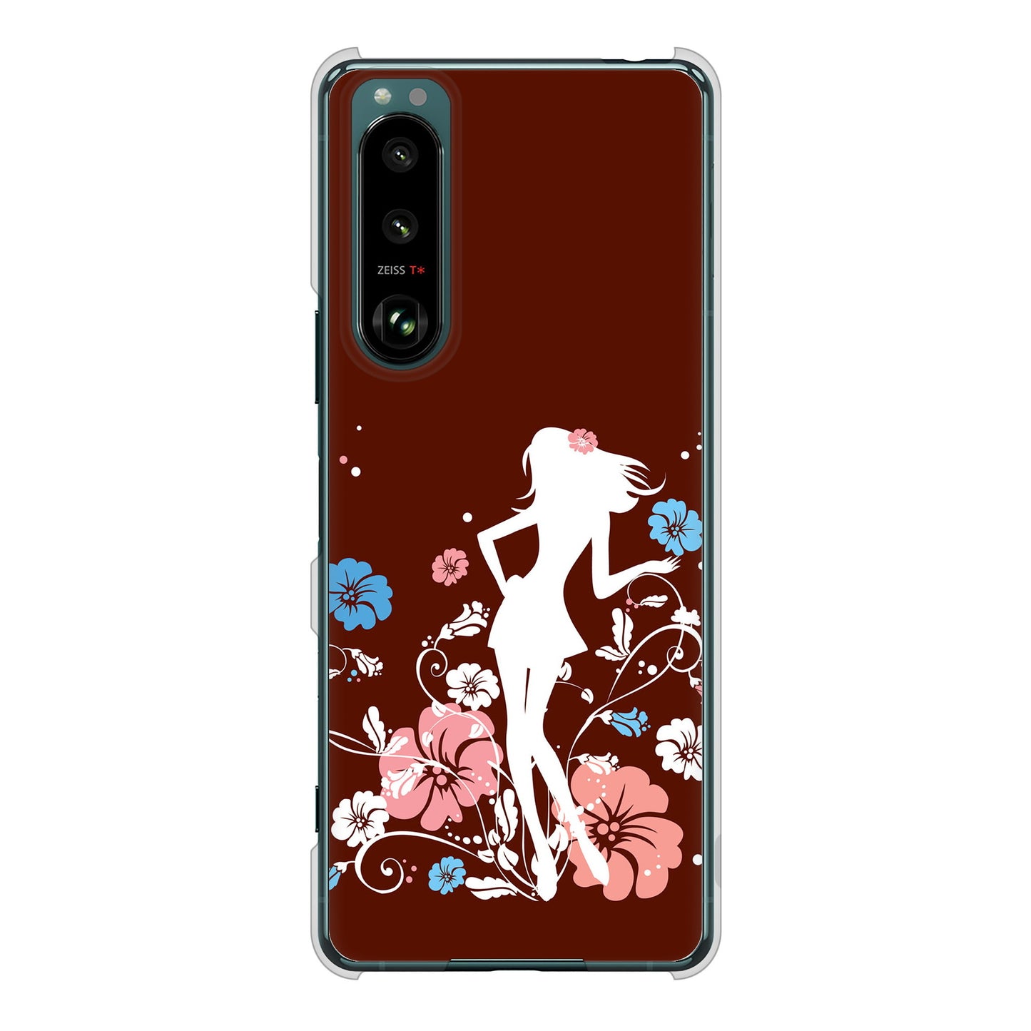 Xperia 5 III SO-53B docomo 高画質仕上げ 背面印刷 ハードケース 【110 ハイビスカスと少女】