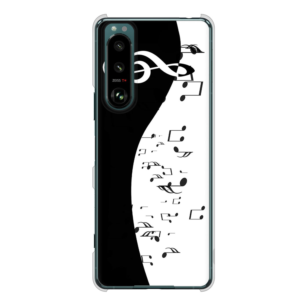 Xperia 5 III SO-53B docomo 高画質仕上げ 背面印刷 ハードケース 音符