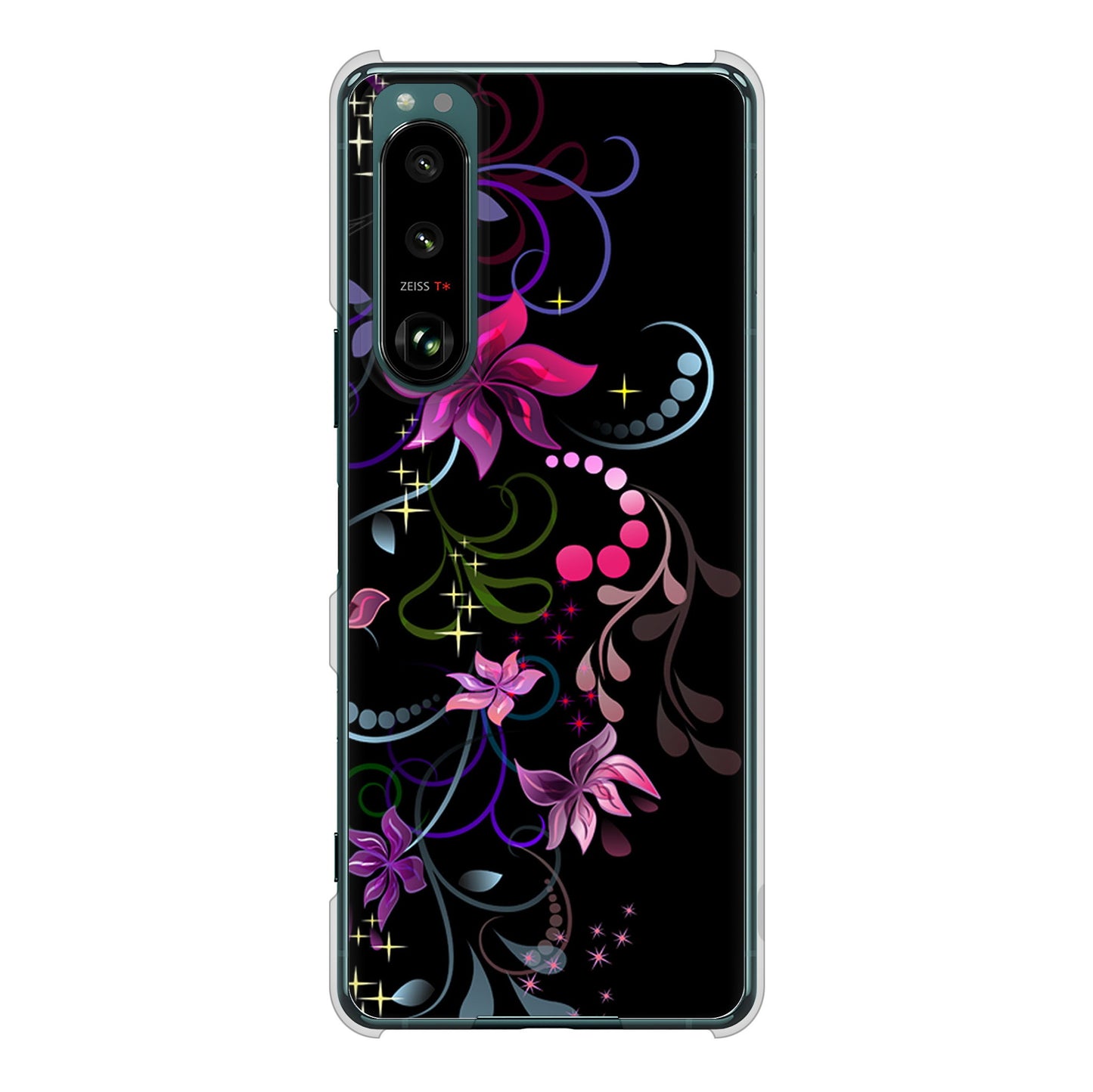 Xperia 5 III SO-53B docomo 高画質仕上げ 背面印刷 ハードケース 【263 闇に浮かぶ華】