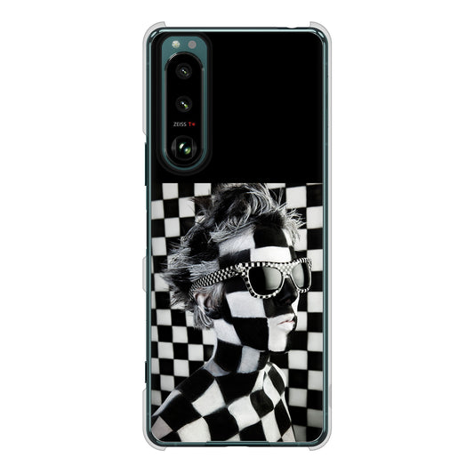 Xperia 5 III SO-53B docomo 高画質仕上げ 背面印刷 ハードケース 【357 bk&wh】