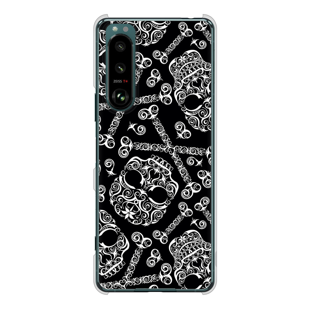 Xperia 5 III SO-53B docomo 高画質仕上げ 背面印刷 ハードケース 【363 ドクロの刺青】