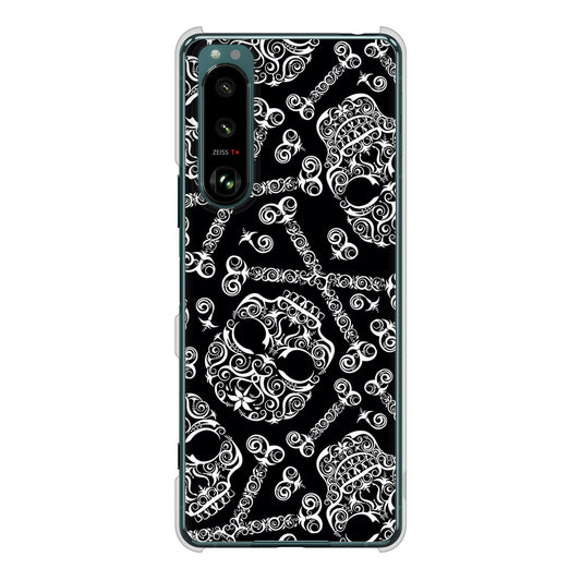 Xperia 5 III SO-53B docomo 高画質仕上げ 背面印刷 ハードケース 【363 ドクロの刺青】