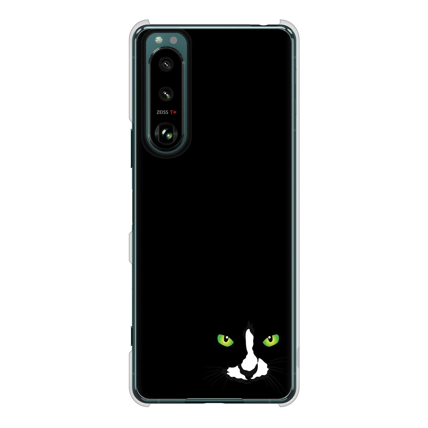 Xperia 5 III SO-53B docomo 高画質仕上げ 背面印刷 ハードケース 【398 黒ネコ】