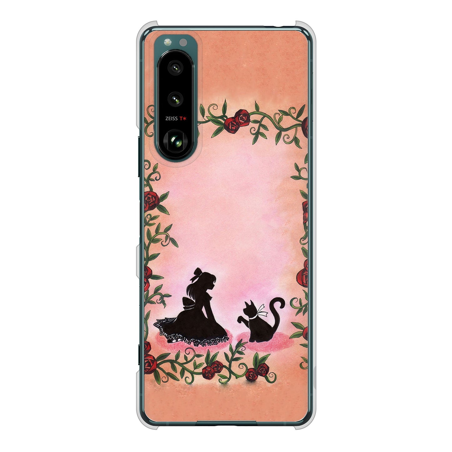 Xperia 5 III SO-53B docomo 高画質仕上げ 背面印刷 ハードケース お姫様とネコ