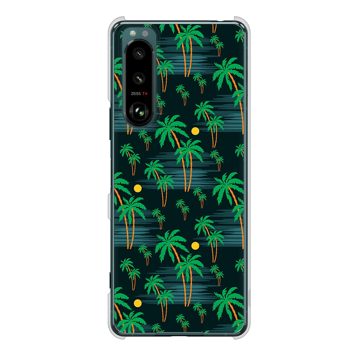 Xperia 5 III SO-53B docomo 高画質仕上げ 背面印刷 ハードケース 【1315 月夜とヤシ】