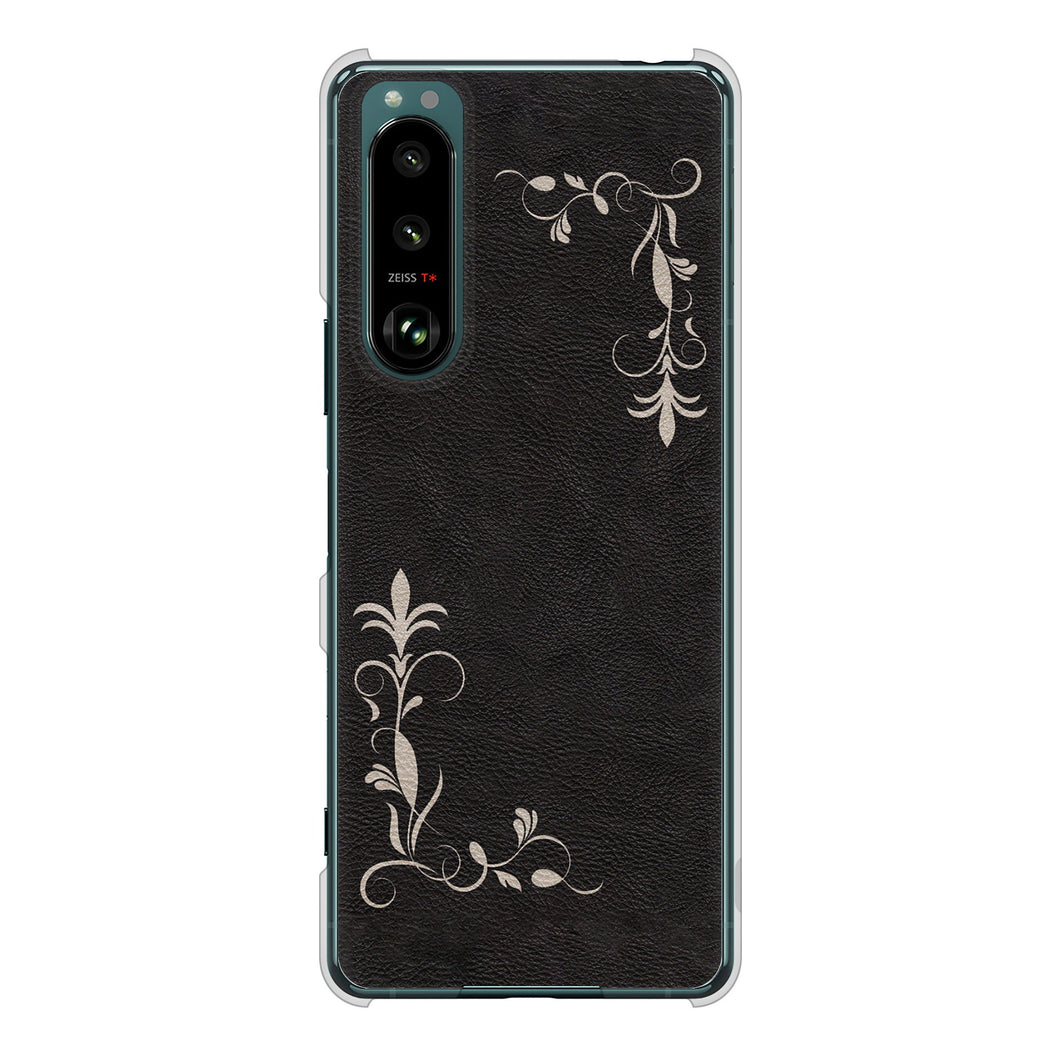 Xperia 5 III SO-53B docomo 高画質仕上げ 背面印刷 ハードケース 【EK825 レザー風グラスフレーム】