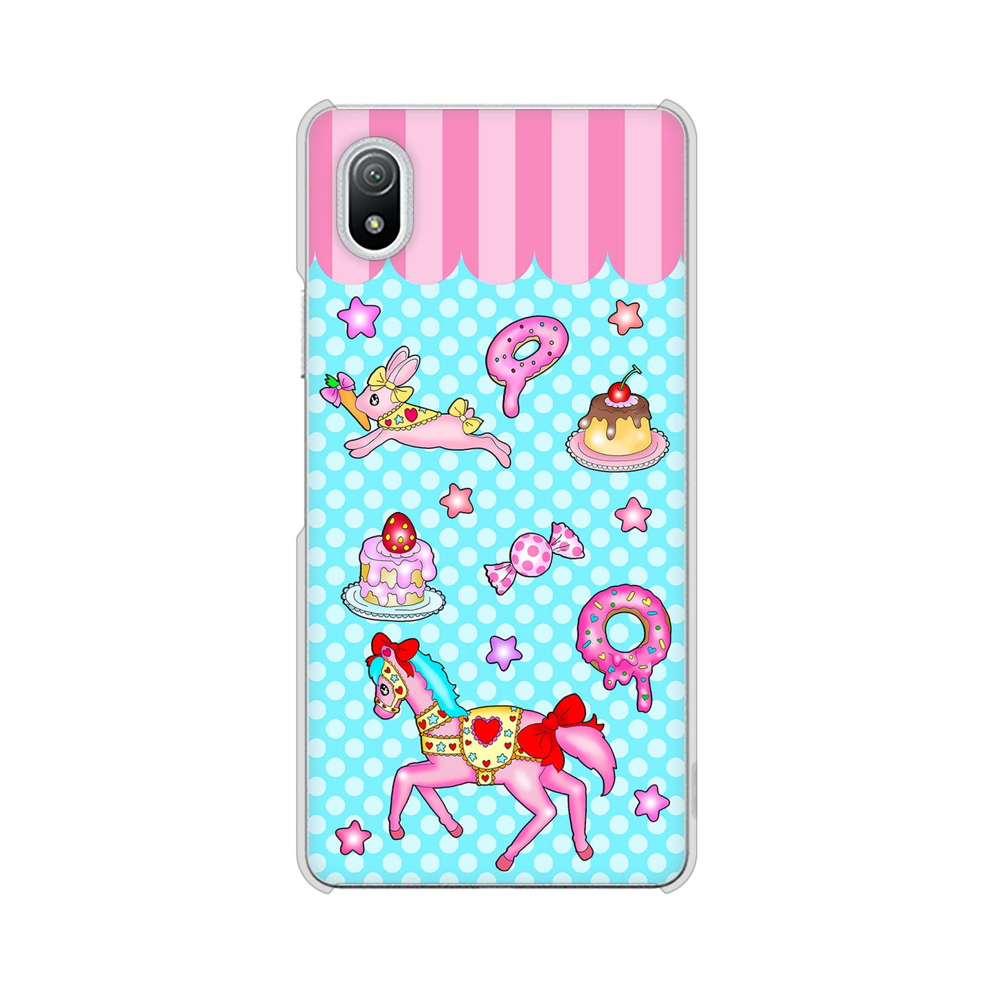 Xperia Ace III SO-53C docomo 高画質仕上げ 背面印刷 ハードケース むかいあぐる メリーゴーランド