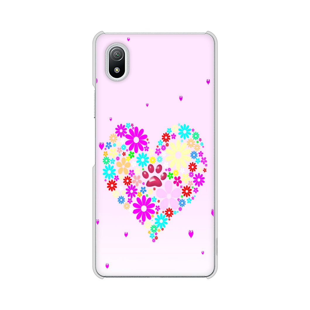 Xperia Ace III SO-53C docomo 高画質仕上げ 背面印刷 ハードケース ハートと肉球