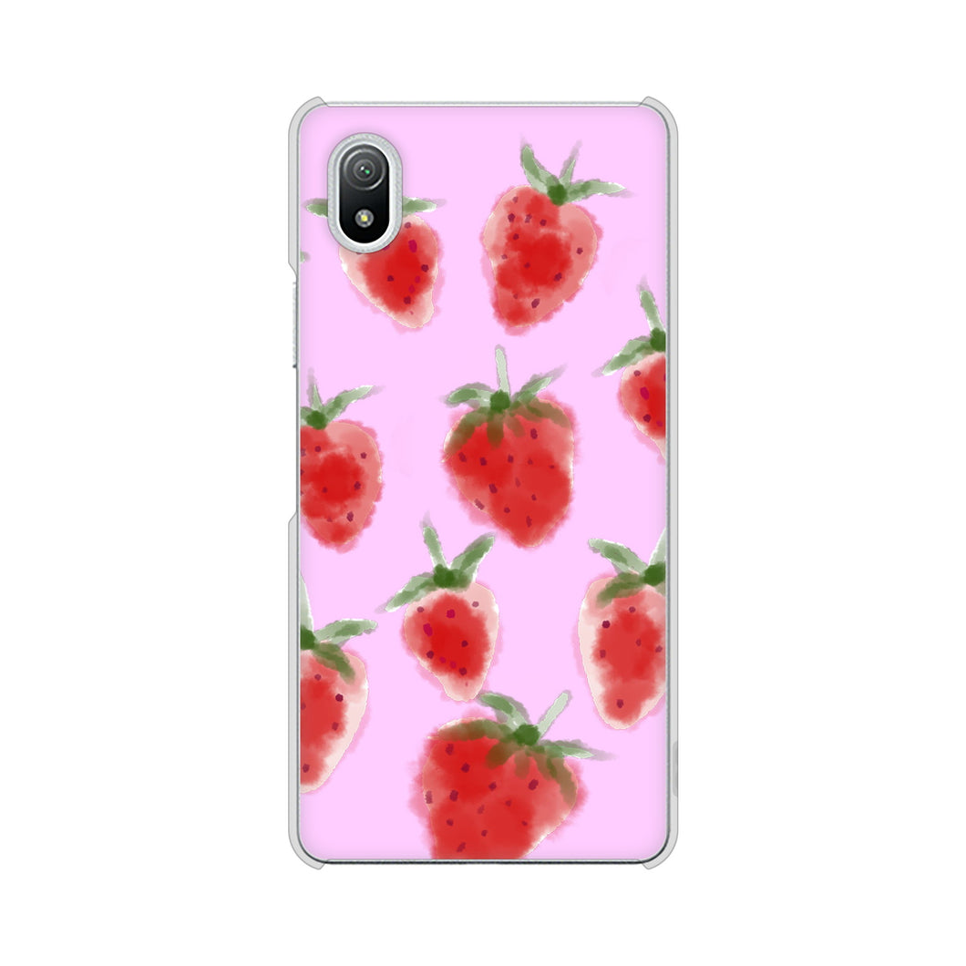 Xperia Ace III SO-53C docomo 高画質仕上げ 背面印刷 ハードケース イチゴ 水彩