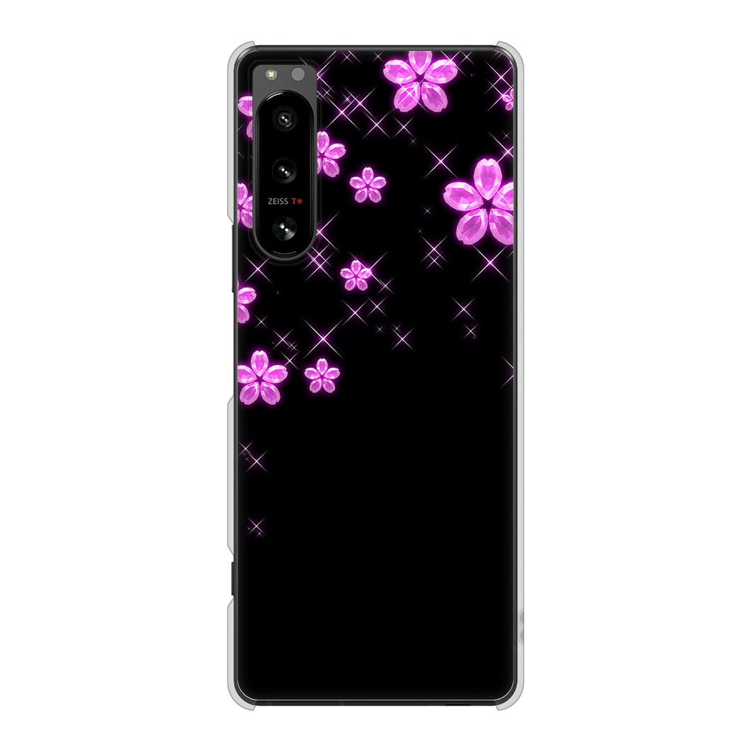 Xperia 5 IV SO-54C docomo 高画質仕上げ 背面印刷 ハードケース 【019 桜クリスタル】