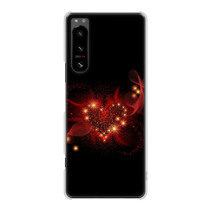 Xperia 5 IV SO-54C docomo 高画質仕上げ 背面印刷 ハードケース きらめきハート