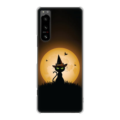 Xperia 5 IV SO-54C docomo 高画質仕上げ 背面印刷 ハードケース 夜とネコ