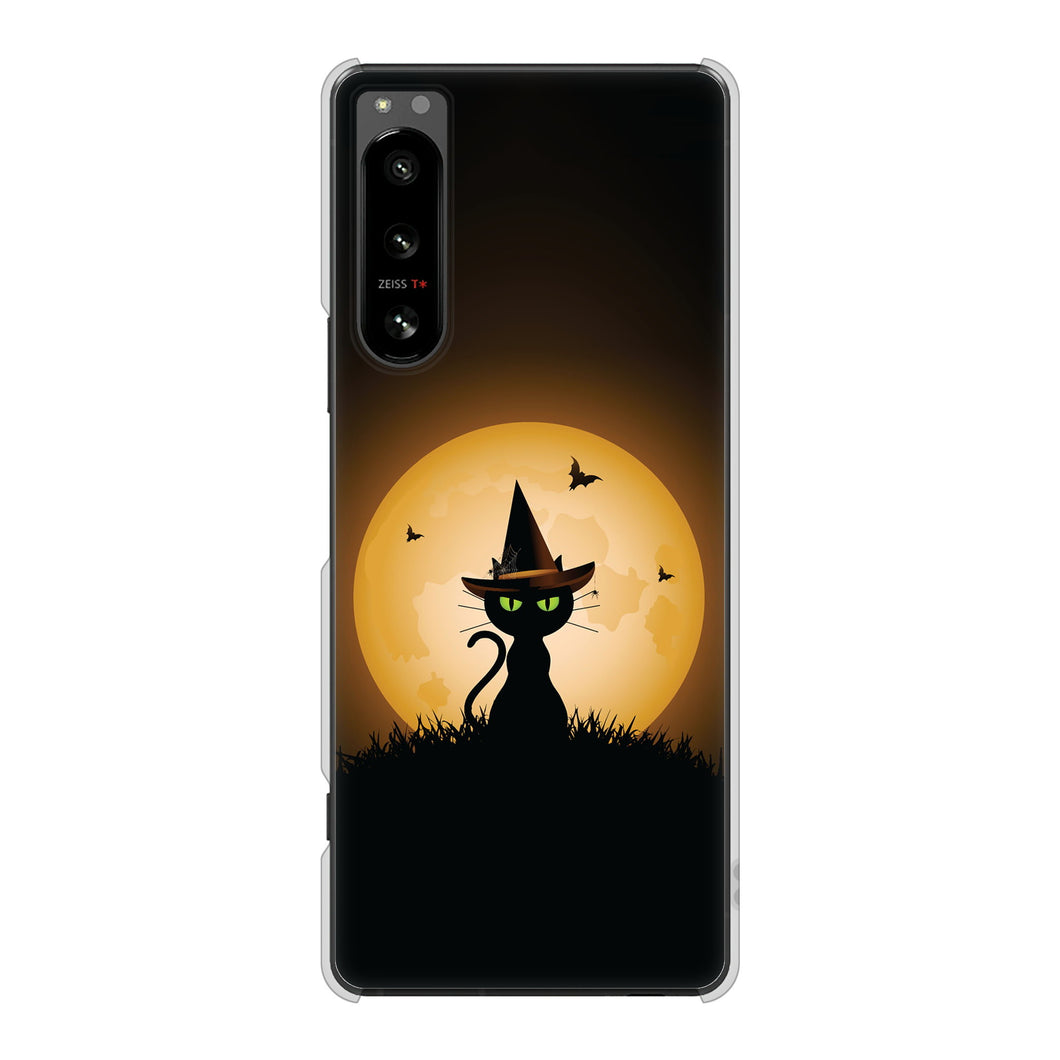 Xperia 5 IV SO-54C docomo 高画質仕上げ 背面印刷 ハードケース 夜とネコ