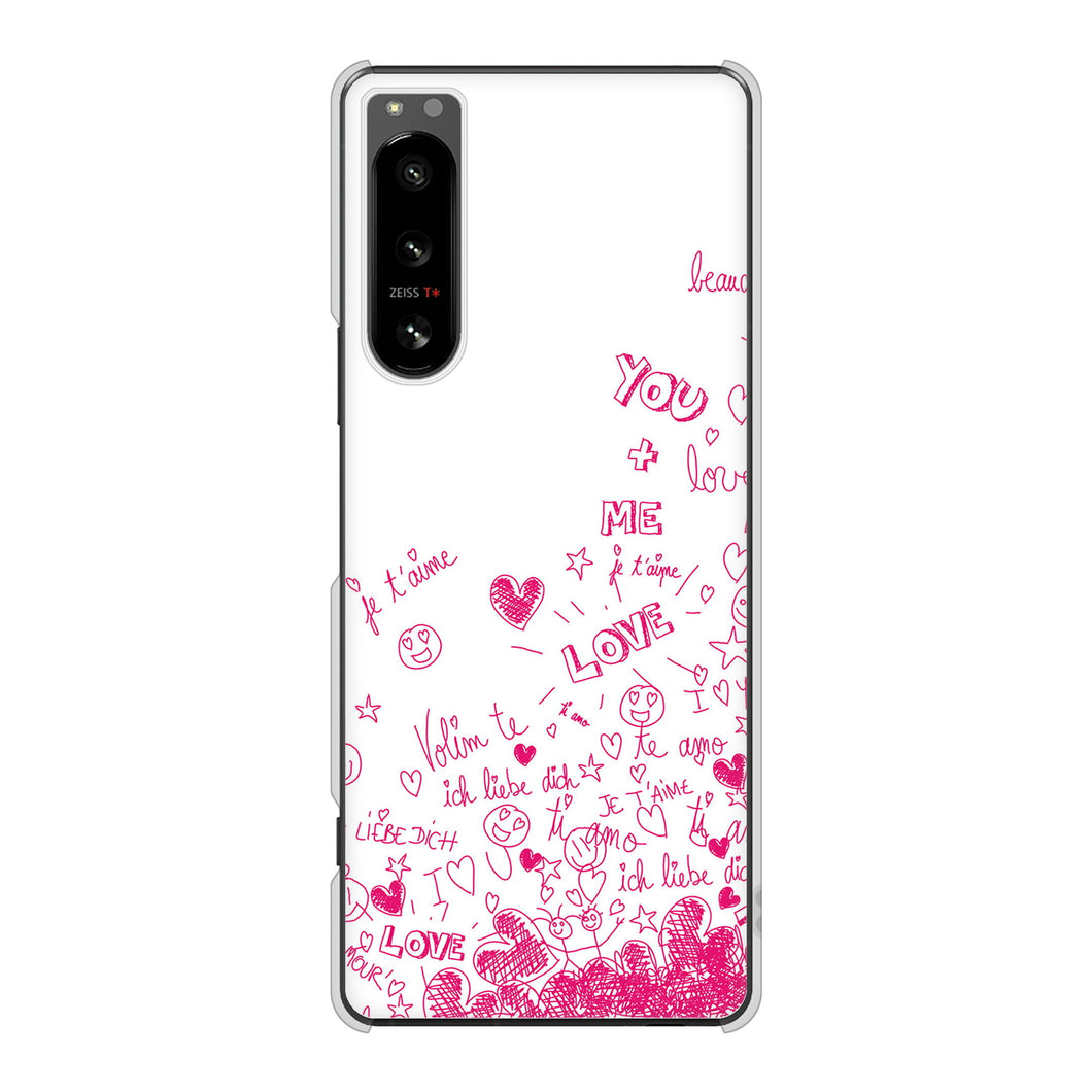 Xperia 5 IV SO-54C docomo 高画質仕上げ 背面印刷 ハードケース プリティハート