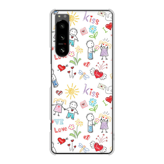 Xperia 5 IV SO-54C docomo 高画質仕上げ 背面印刷 ハードケース カップル＆ファミリー