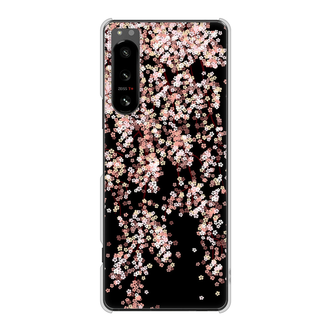 Xperia 5 IV SO-54C docomo 高画質仕上げ 背面印刷 ハードケース 【1244 しだれ桜】