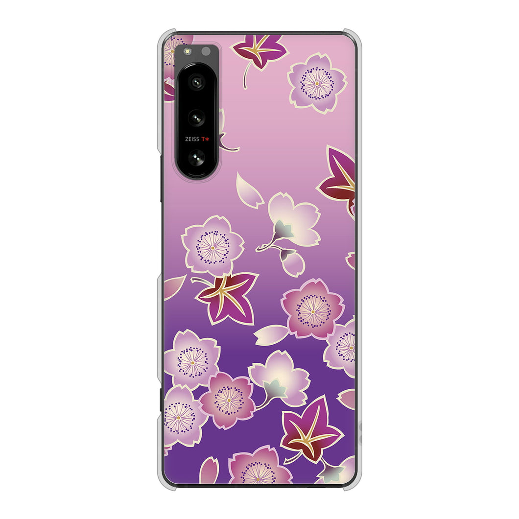 Xperia 5 IV SO-54C docomo 高画質仕上げ 背面印刷 ハードケース 和花柄