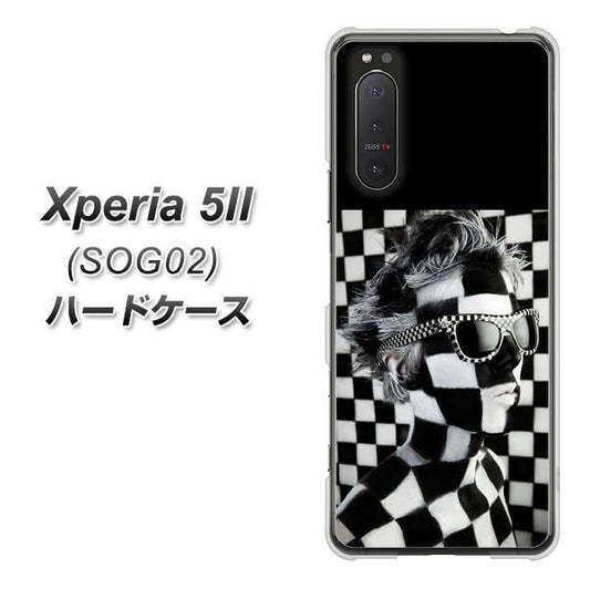 au エクスペリア5II SOG02 高画質仕上げ 背面印刷 ハードケース【357 bk&wh】