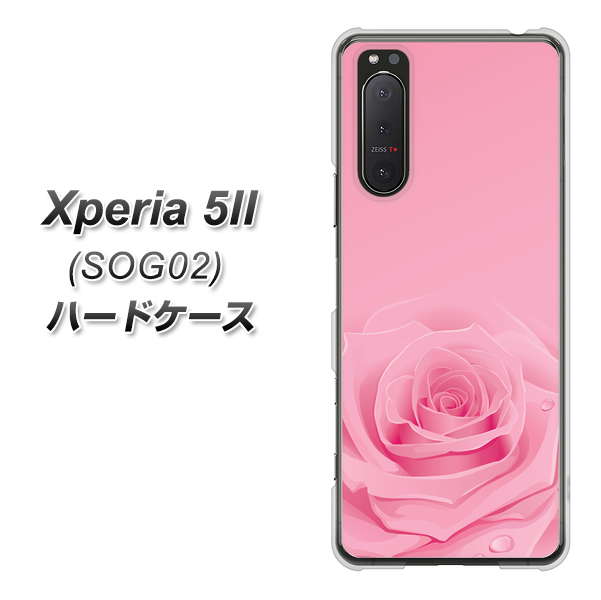 au エクスペリア5II SOG02 高画質仕上げ 背面印刷 ハードケース【401 ピンクのバラ】