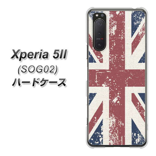 au エクスペリア5II SOG02 高画質仕上げ 背面印刷 ハードケース【506 ユニオンジャック ビンテージ】