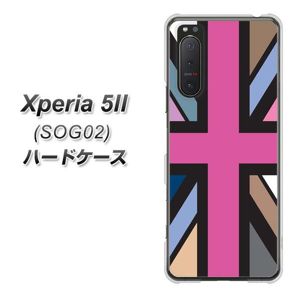 au エクスペリア5II SOG02 高画質仕上げ 背面印刷 ハードケース【507 ユニオンジャック デスカラー】