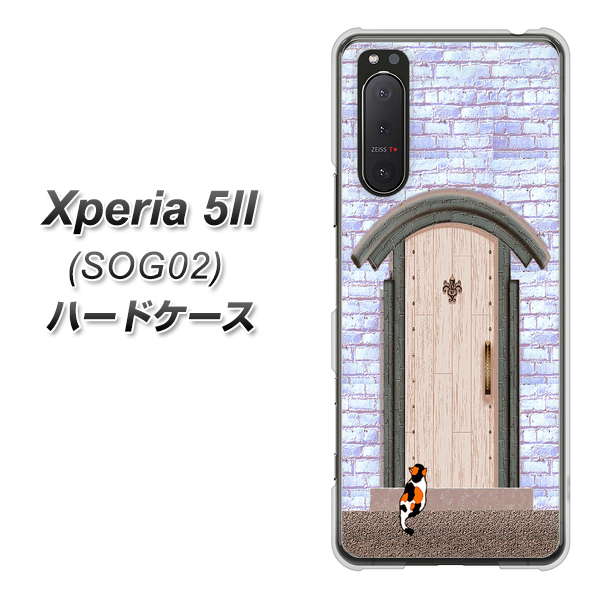 au エクスペリア5II SOG02 高画質仕上げ 背面印刷 ハードケース【YA952 石ドア02 素材クリア】
