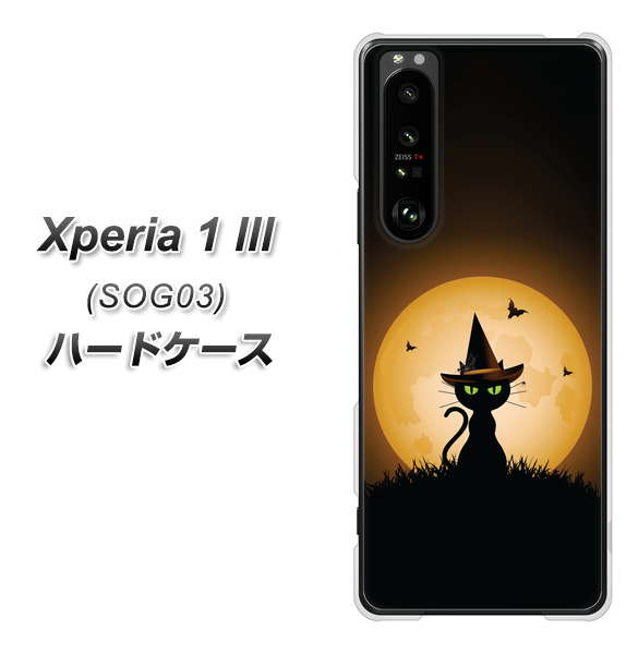 au エクスペリア1 III SOG03 高画質仕上げ 背面印刷 ハードケース【440 猫の魔法使い】