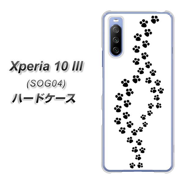 au エクスペリア10 III SOG04 高画質仕上げ 背面印刷 ハードケース【066 あしあと】
