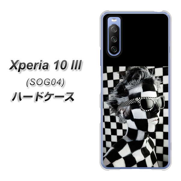 au エクスペリア10 III SOG04 高画質仕上げ 背面印刷 ハードケース【357 bk&wh】