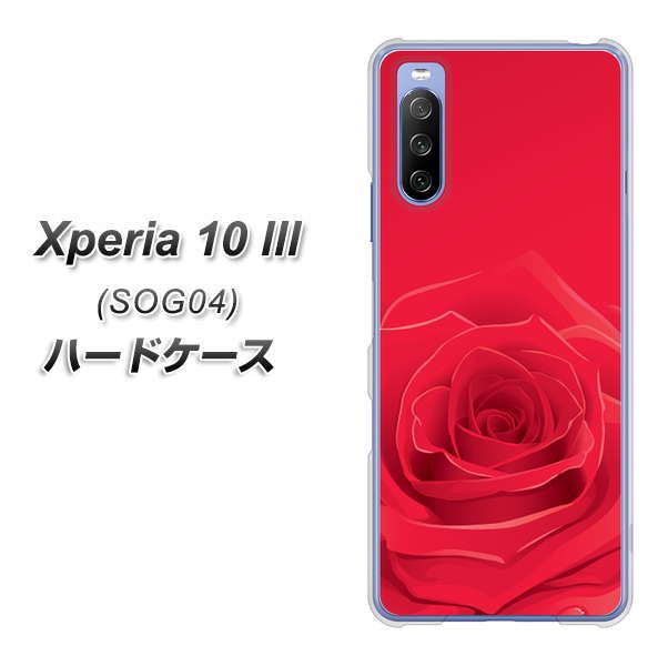 au エクスペリア10 III SOG04 高画質仕上げ 背面印刷 ハードケース【395 赤いバラ】