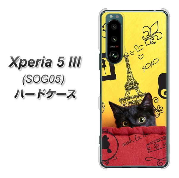 Xperia 5 III SOG05 au 高画質仕上げ 背面印刷 ハードケース【686 パリの子猫】