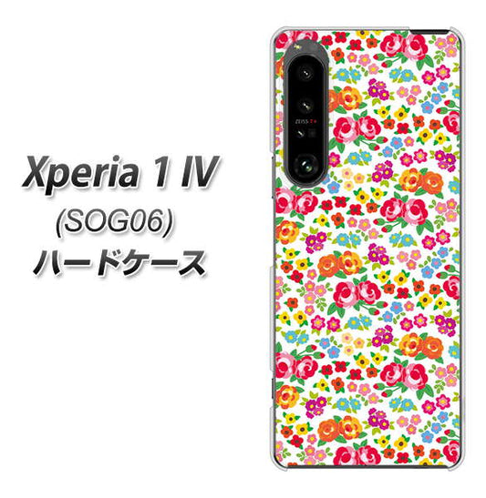 Xperia 1 IV SOG06 au 高画質仕上げ 背面印刷 ハードケース【777 マイクロリバティプリントWH】