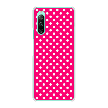 Xperia 10 IV SOG07 au 高画質仕上げ 背面印刷 ハードケース シンプル柄（水玉）
