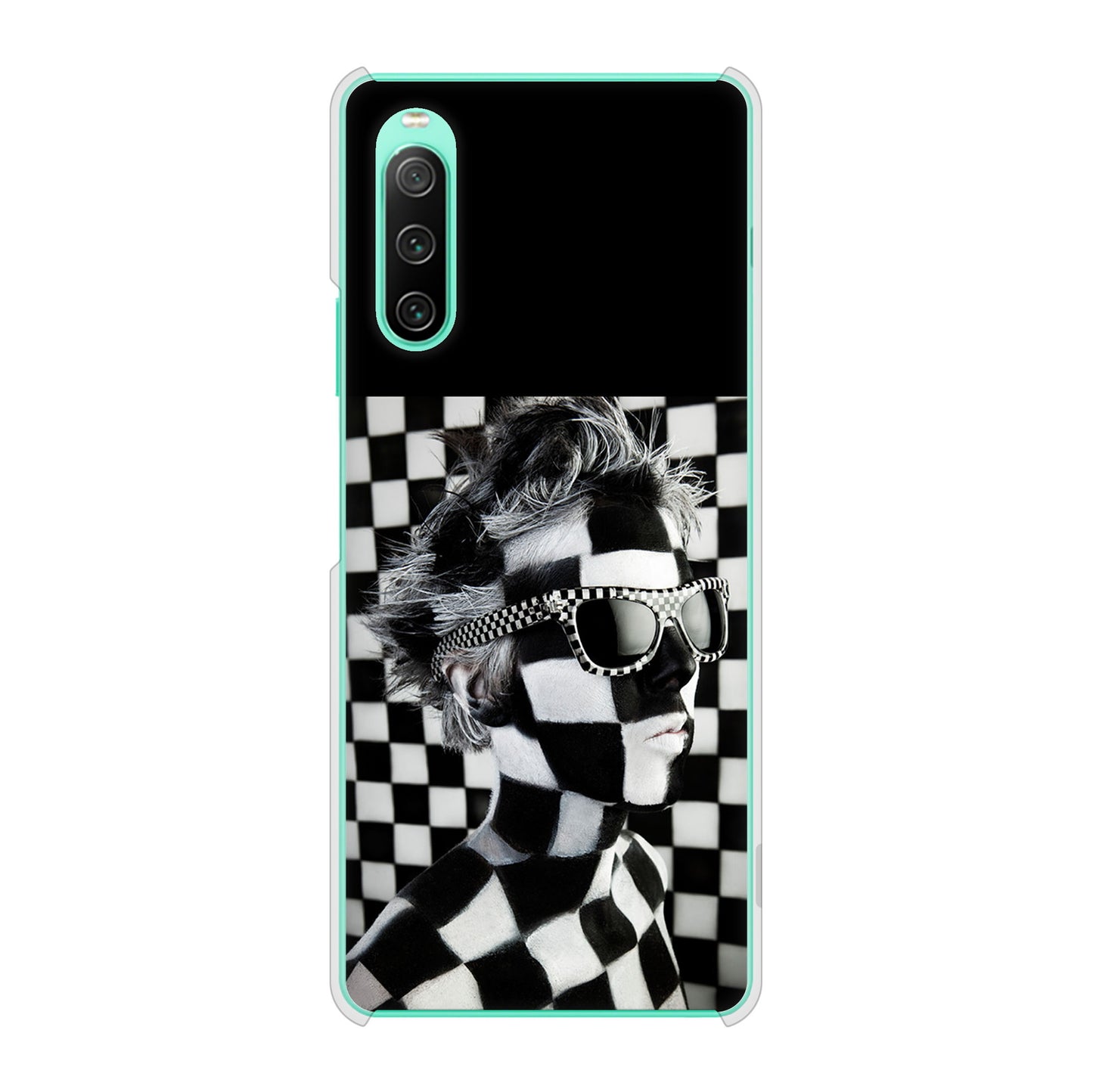 Xperia 10 IV SOG07 au 高画質仕上げ 背面印刷 ハードケース 【357 bk&wh】