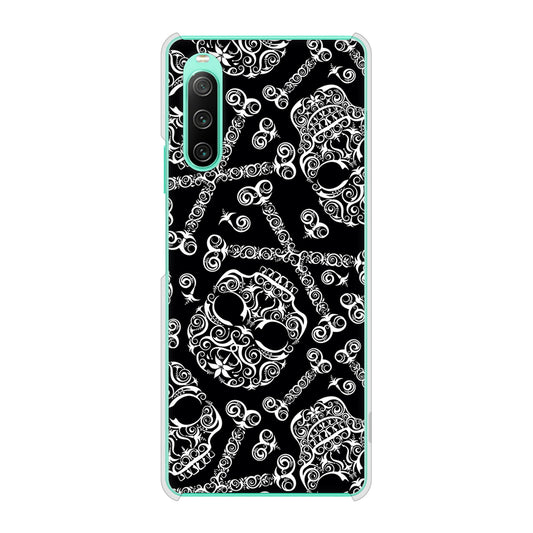 Xperia 10 IV SOG07 au 高画質仕上げ 背面印刷 ハードケース 【363 ドクロの刺青】