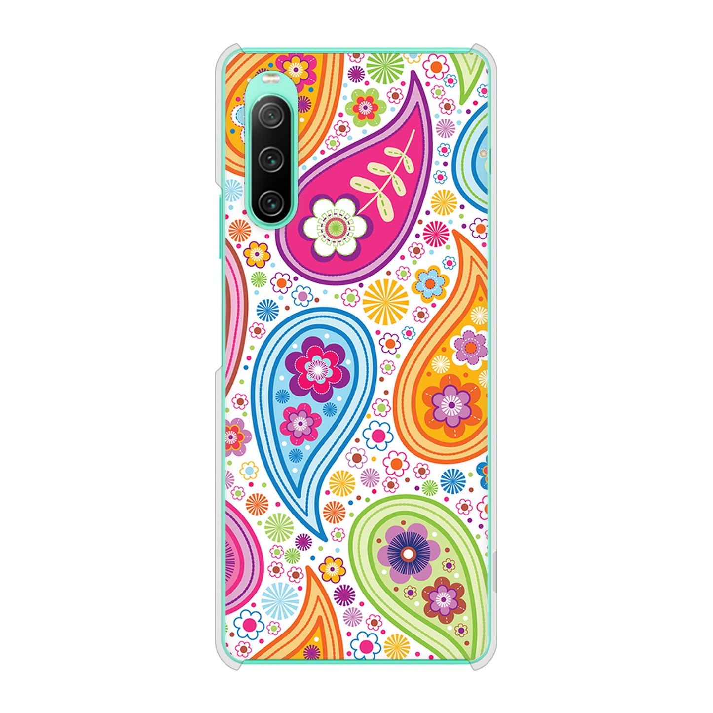 Xperia 10 IV SOG07 au 高画質仕上げ 背面印刷 ハードケース ペイズリー